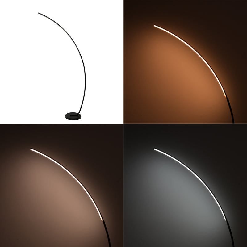 Floor light Archer led metal in black color 70x28x165cm