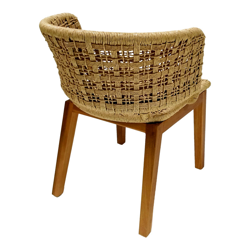 Milou pakoworld chair teak wood and synthetic rope in natural shade 59x65x73cm