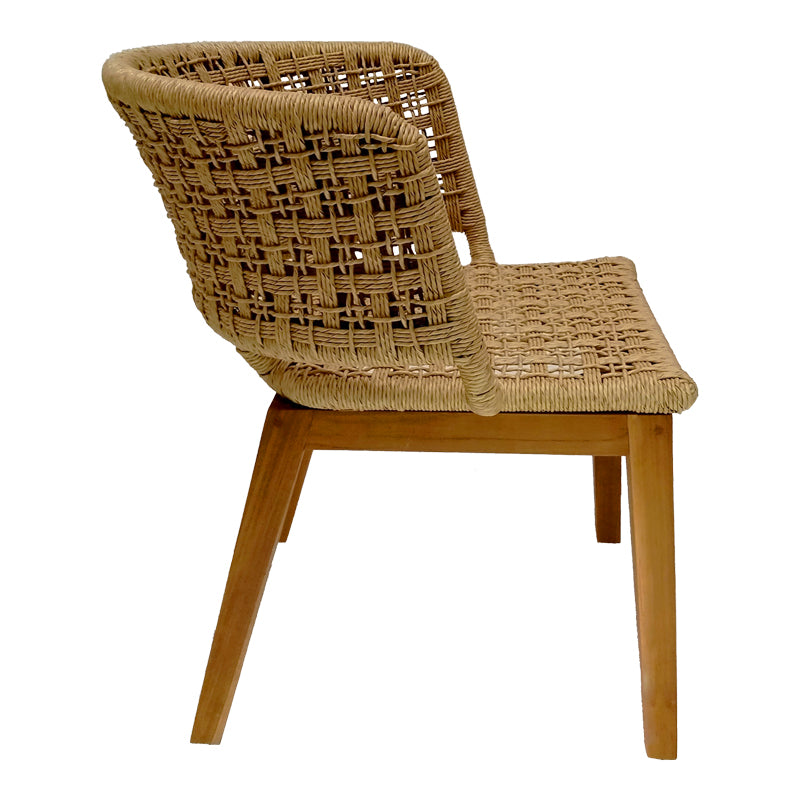 Milou pakoworld chair teak wood and synthetic rope in natural shade 59x65x73cm