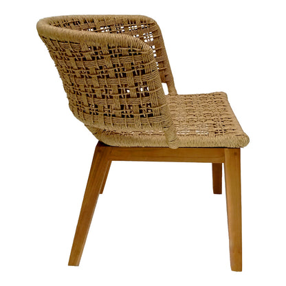 Milou pakoworld chair teak wood and synthetic rope in natural shade 59x65x73cm