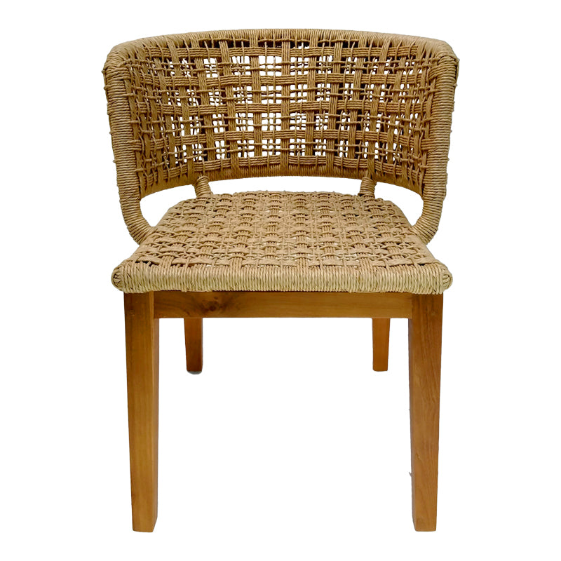 Milou pakoworld chair teak wood and synthetic rope in natural shade 59x65x73cm