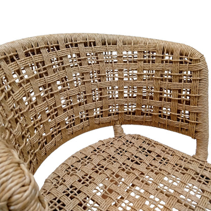 Milou pakoworld chair teak wood and synthetic rope in natural shade 59x65x73cm