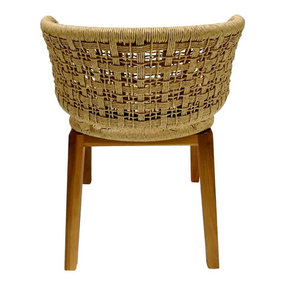 Milou chair teak wood and pe rope in natural shade 59x65x73cm
