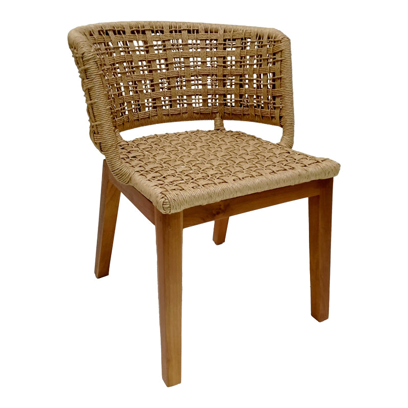 Milou chair teak wood and pe rope in natural shade 59x65x73cm