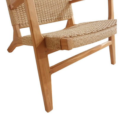 Armchair Crosy pakoworld teak wood in natural shade 71x81x75cm