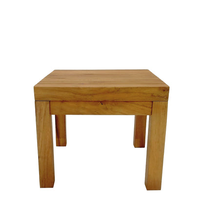 Poly pakoworld teak wood beach  table in natural shade 35x35x30cm