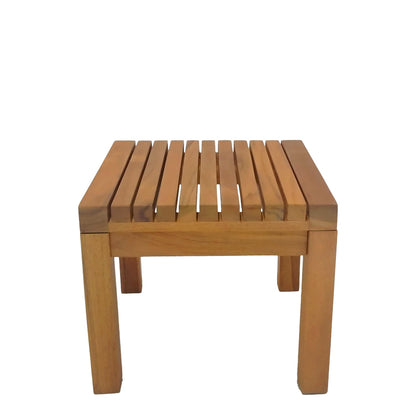 Poly pakoworld teak wood beach  table in natural shade 35x35x30cm