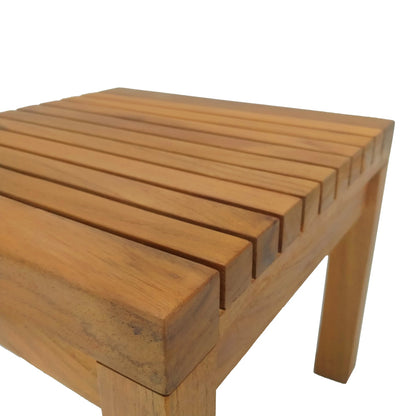 Poly pakoworld teak wood beach  table in natural shade 35x35x30cm