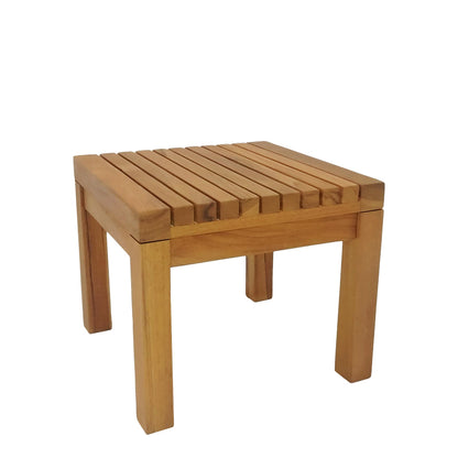 Poly pakoworld teak wood beach  table in natural shade 35x35x30cm