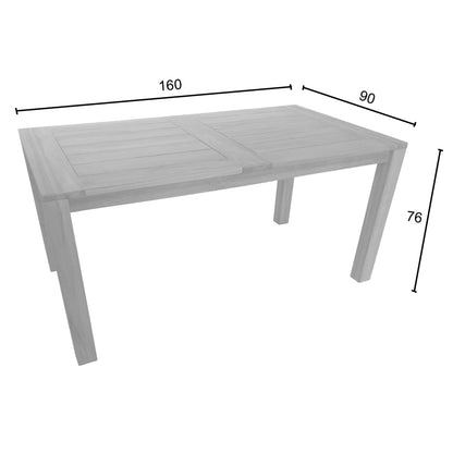 Table pablo Pakoworld teak wood in natural shade 160x90x76cm