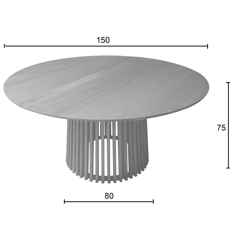 Kenda pakoworld mindi wood table in natural shade D150x75cm