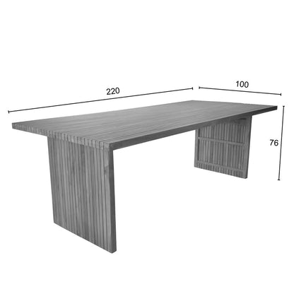 Table Zibra pakoworld teak wood in natural shade 220x100x75cm