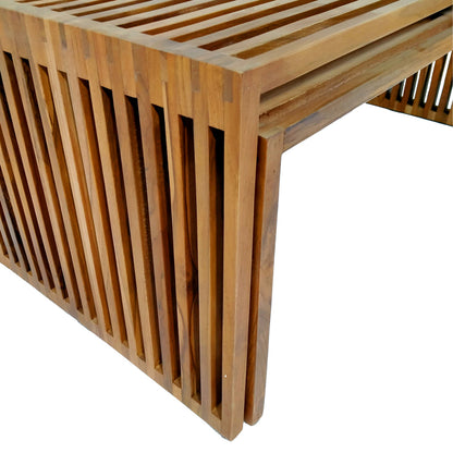 Tinnie pakoworld table set of 2 teak wood in a natural shade