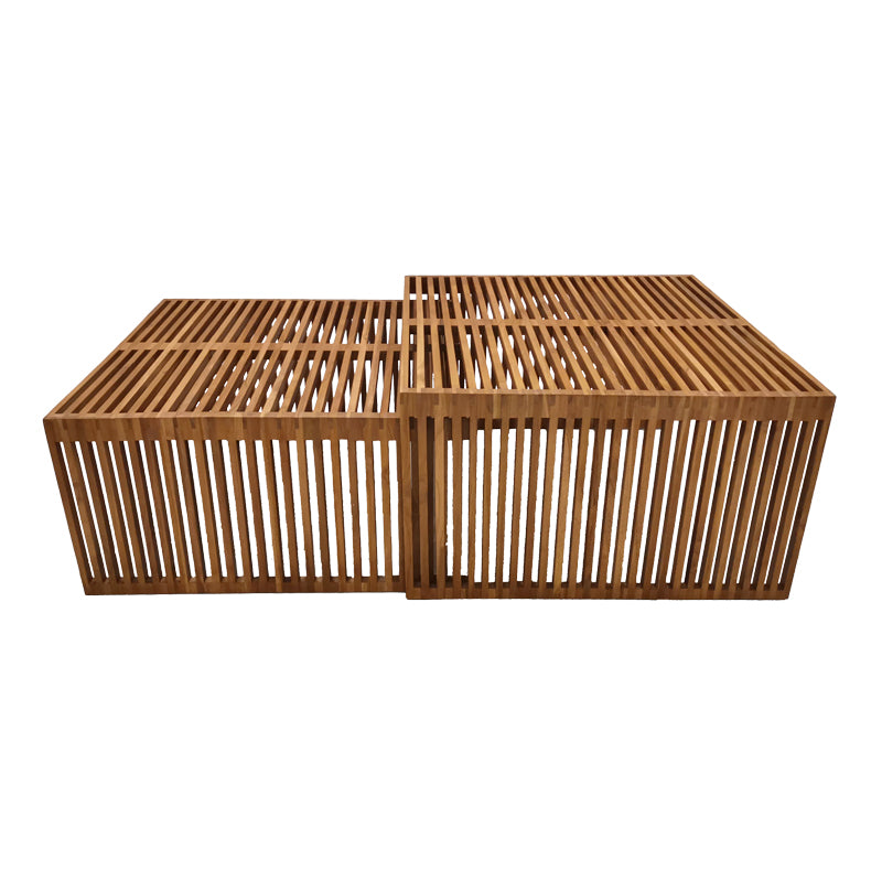 Tinnie pakoworld table set of 2 teak wood in a natural shade