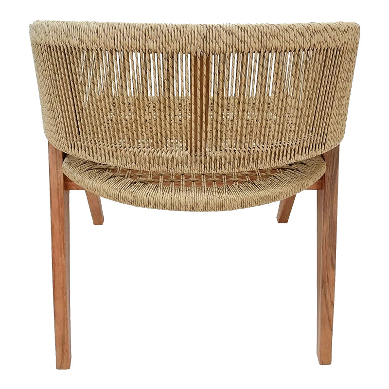 Armchair Wolly teak wood and pe rope in natural shade 60x60x76cm