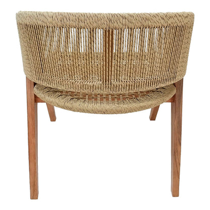 Armchair Wolly teak wood and pe rope in natural shade 60x60x76cm