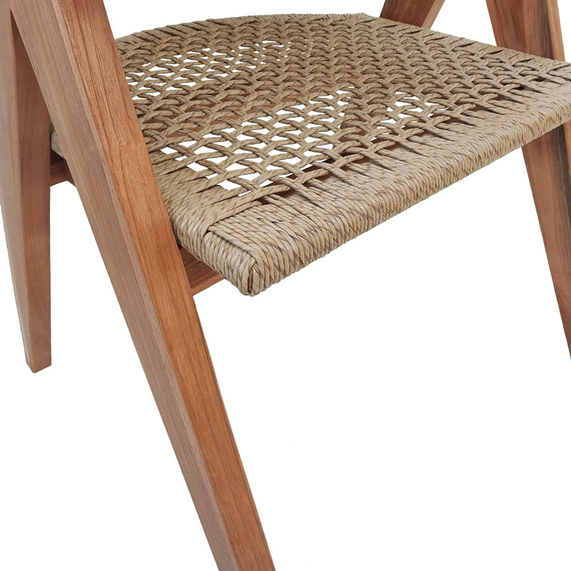 Armchair Wolly teak wood and pe rope in natural shade 60x60x76cm