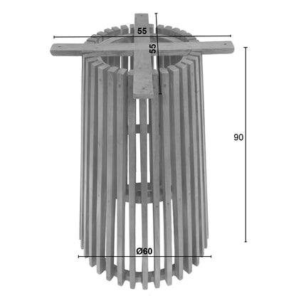 Bar table base Galy pakoworld mindi wood in natural shade D60x90cm