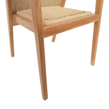 Granny armchair pakoworld teak wood and synthetic rope in natural color 60x60x82cm