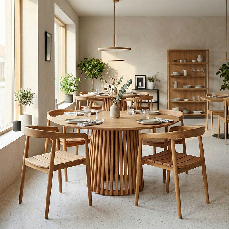 Dining set 5pcs Noody-Kenda I teak wood in natural shade