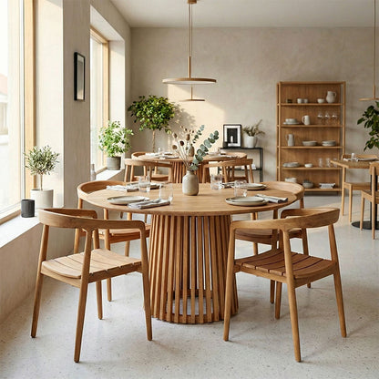 Dining set 5pcs Noody-Kenda I teak wood in natural shade