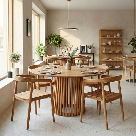 Dining set 5pcs Noody-Kenda I teak wood in natural shade