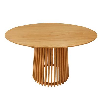 Dining set Elaiza-Kenda pakoworld 5pieces set teak wood in natural-beige shade D120x75cm