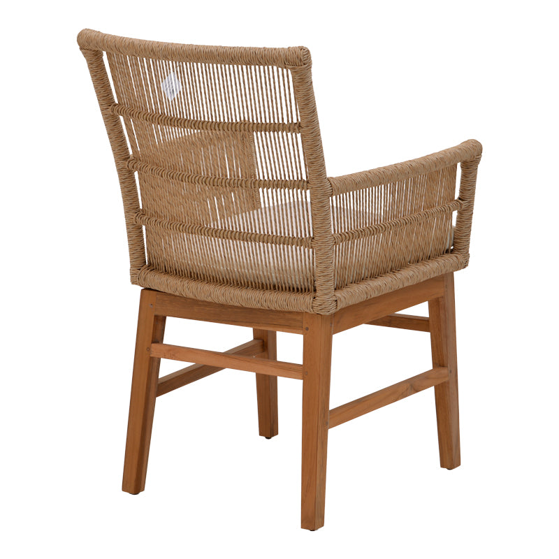 Dining table Inca-Wooly pakoworld set of 7 pieces in natural-beige shade 220x90x75cm