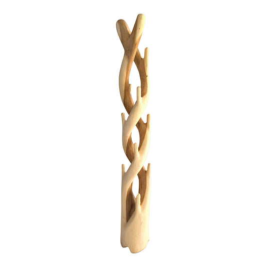 Coat rack Joint suar wood in natural color 30x30x200cm