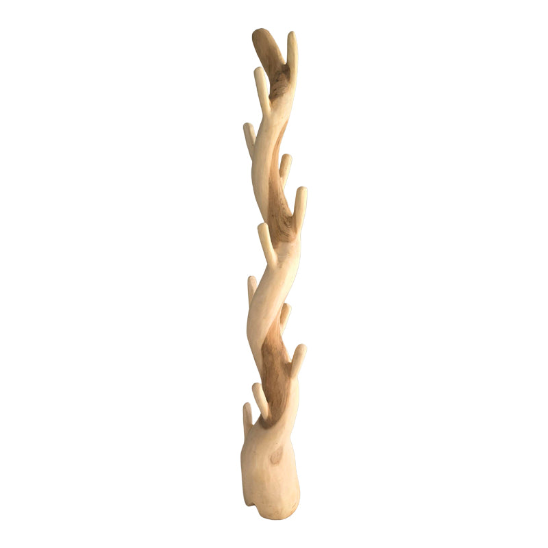 Coat rack Renzo pakoworld suar wood in natural color 30x30x200cm