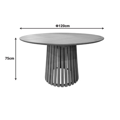 Kenda I mindi wood table in natural shade D120x75cm