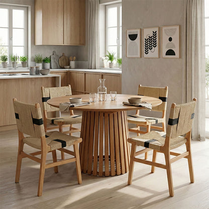 Kenda I mindi wood table in natural shade D120x75cm
