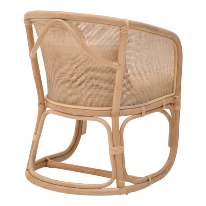 Querke armchair pakoworld natural color rattan pe-beige cushion 57x64x76cm