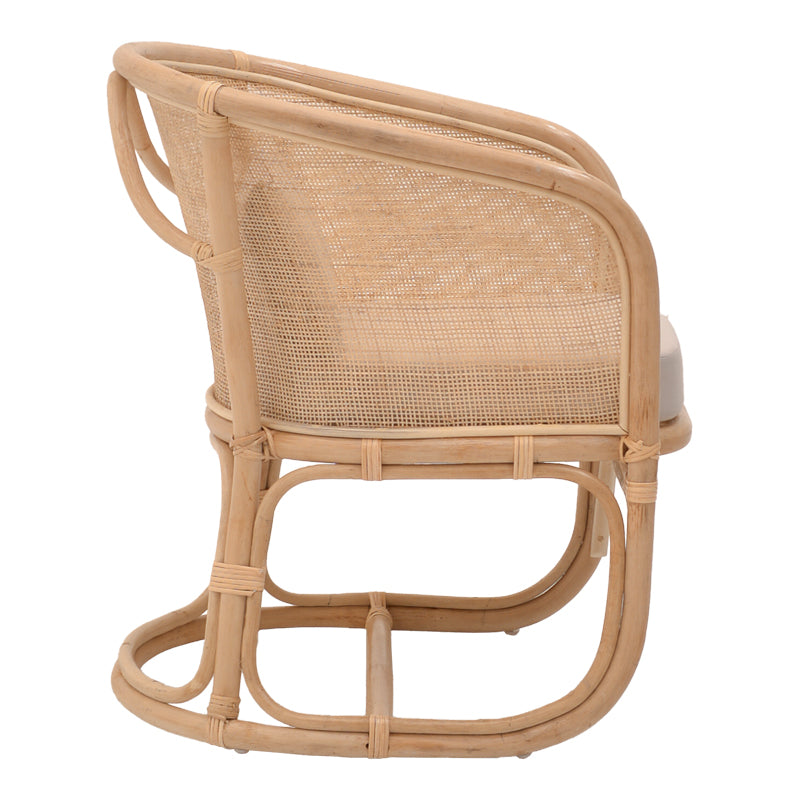 Querke armchair pakoworld natural color rattan pe-beige cushion 57x64x76cm