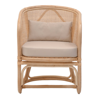 Querke armchair pakoworld natural color rattan pe-beige cushion 57x64x76cm
