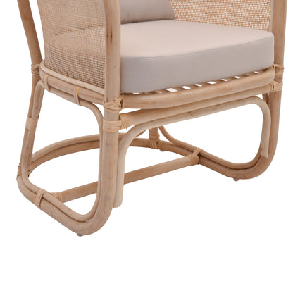Querke armchair pakoworld natural color rattan pe-beige cushion 57x64x76cm