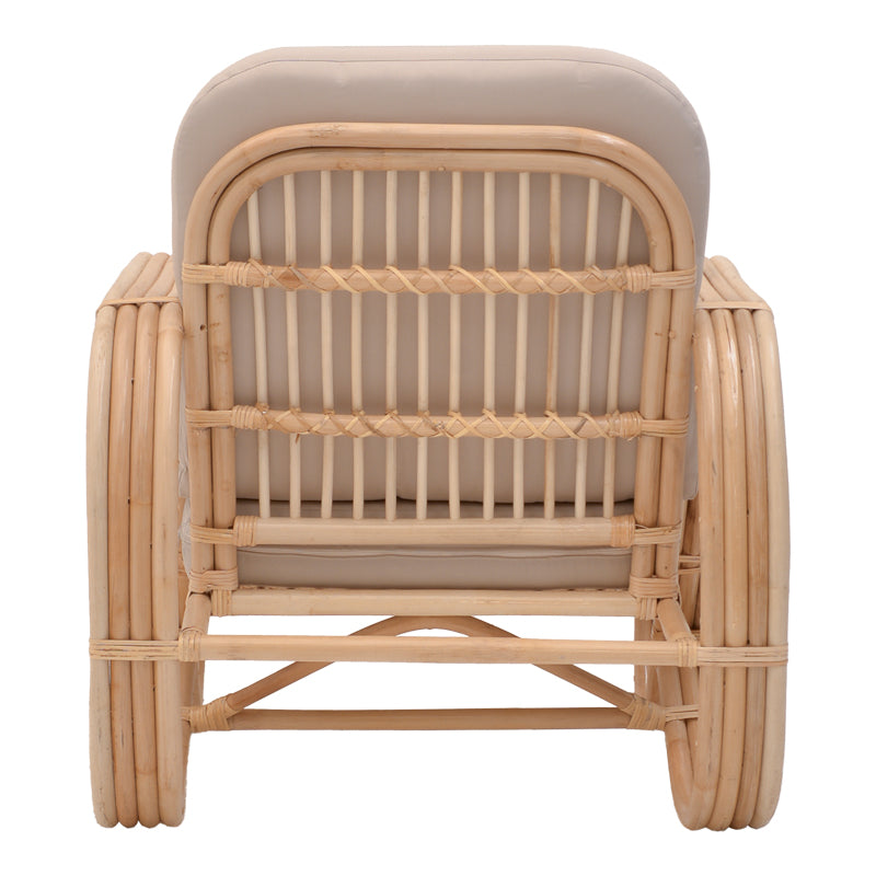 Relmine armchair pakoworld natural color rattan pe-beige cushion 71x75x80cm