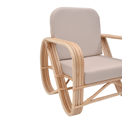 Relmine armchair pakoworld natural color rattan pe-beige cushion 71x75x80cm