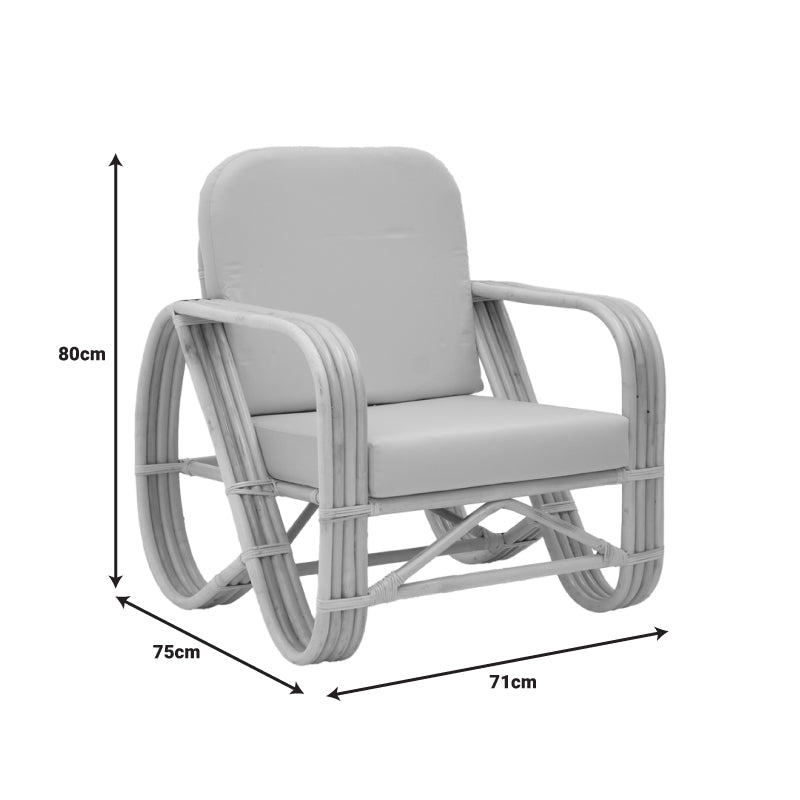 Relmine armchair pakoworld natural color rattan pe-beige cushion 71x75x80cm