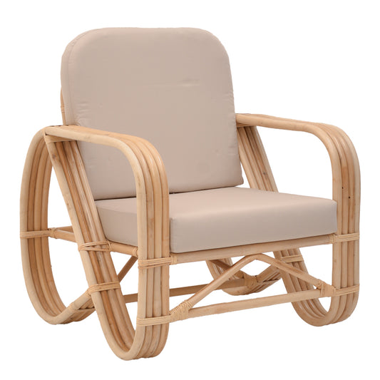 Relmine armchair pakoworld natural color rattan pe-beige cushion 71x75x80cm