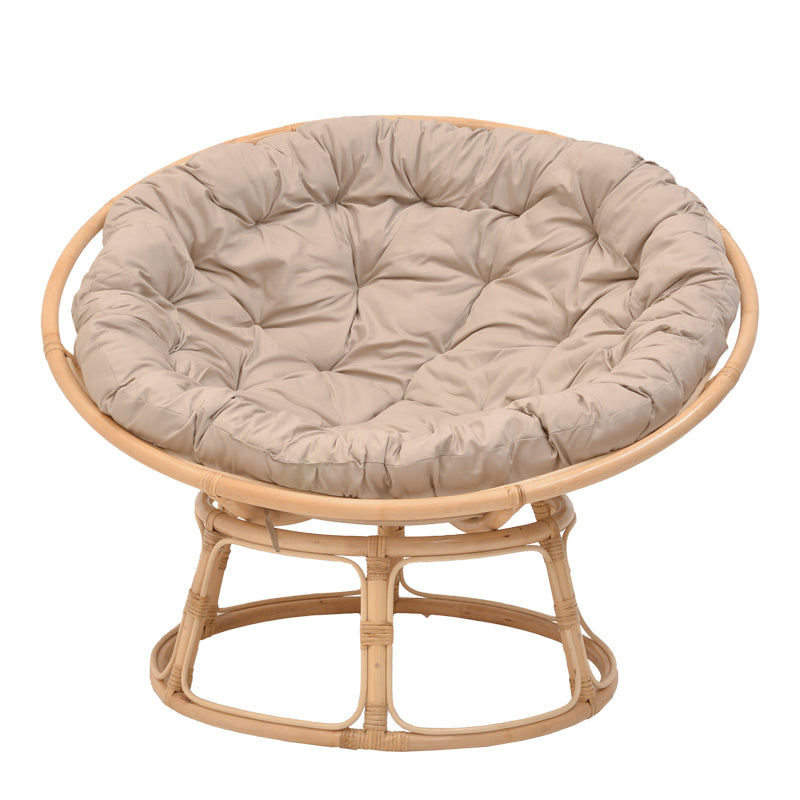 Servey pakoworld armchair natural color rattan pe-beige cushion D115x58cm