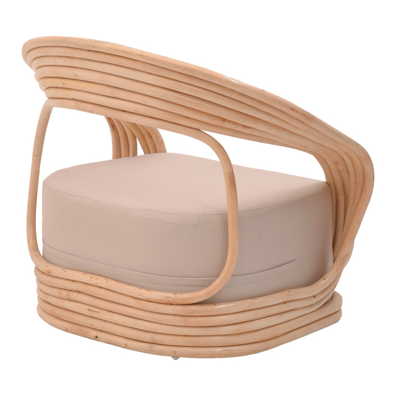 Armchair Radictive pakoworld rattan pe in natural color with beige cushion 88x57x73cm