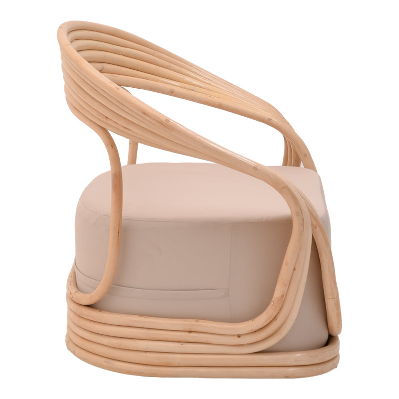 Armchair Radictive pakoworld rattan pe in natural color with beige cushion 88x57x73cm