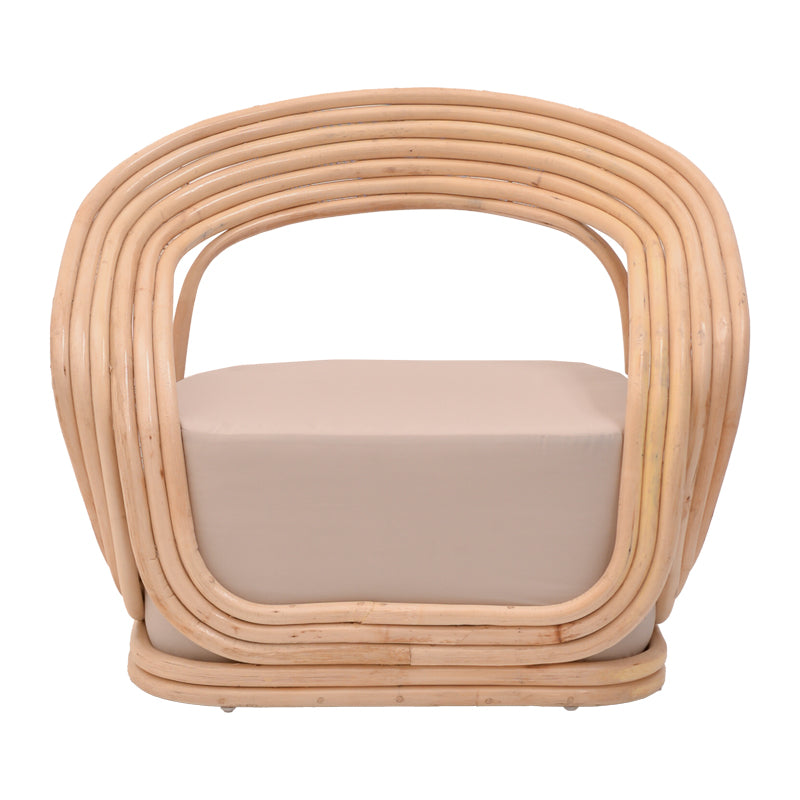 Armchair Radictive pakoworld rattan pe in natural color with beige cushion 88x57x73cm