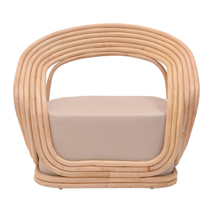 Armchair Radictive pakoworld rattan pe in natural color with beige cushion 88x57x73cm