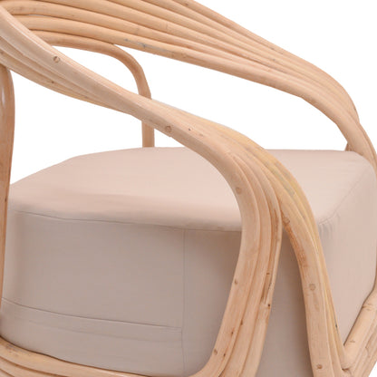 Armchair Radictive pakoworld rattan pe in natural color with beige cushion 88x57x73cm