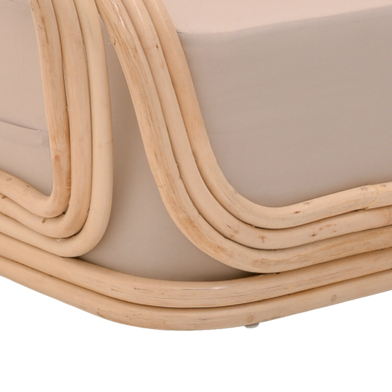 Armchair Radictive pakoworld rattan pe in natural color with beige cushion 88x57x73cm