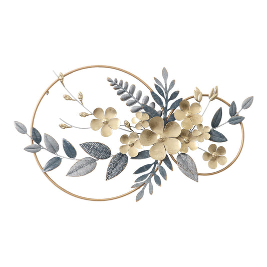 Wall decoration Shelly Inart metal in gold-blue shade 87x49,5x5