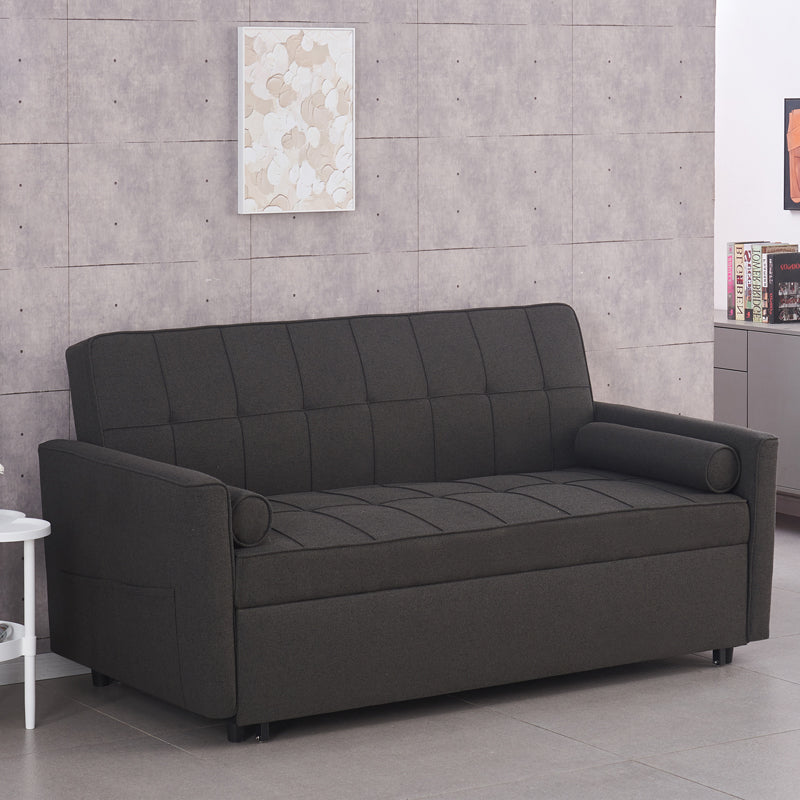 Sofa-bed Jursy pakoworld charcoal fabric 170x91x90cm