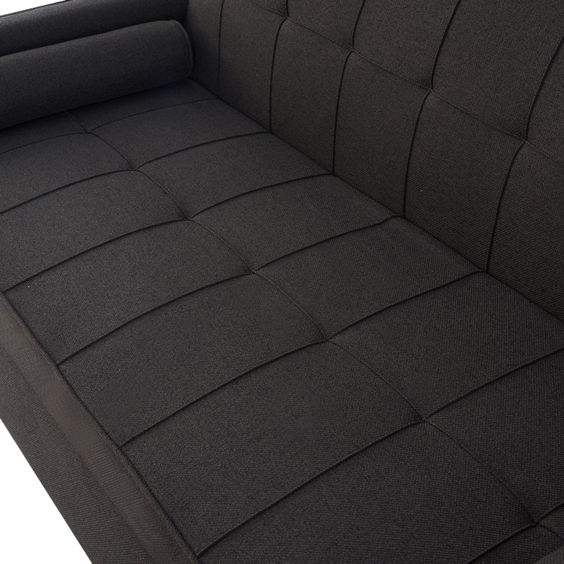 Sofa-bed Jursy pakoworld charcoal fabric 170x91x90cm